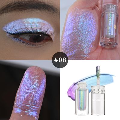 CHARMACY Chameleon Glitter Eyeshadow, Liquid Shimmer Sparkle High Pigment Duochrome Eye Shadow, Long-Lasting With No Creasing Eye Cosmetics, 1.6g (#08)