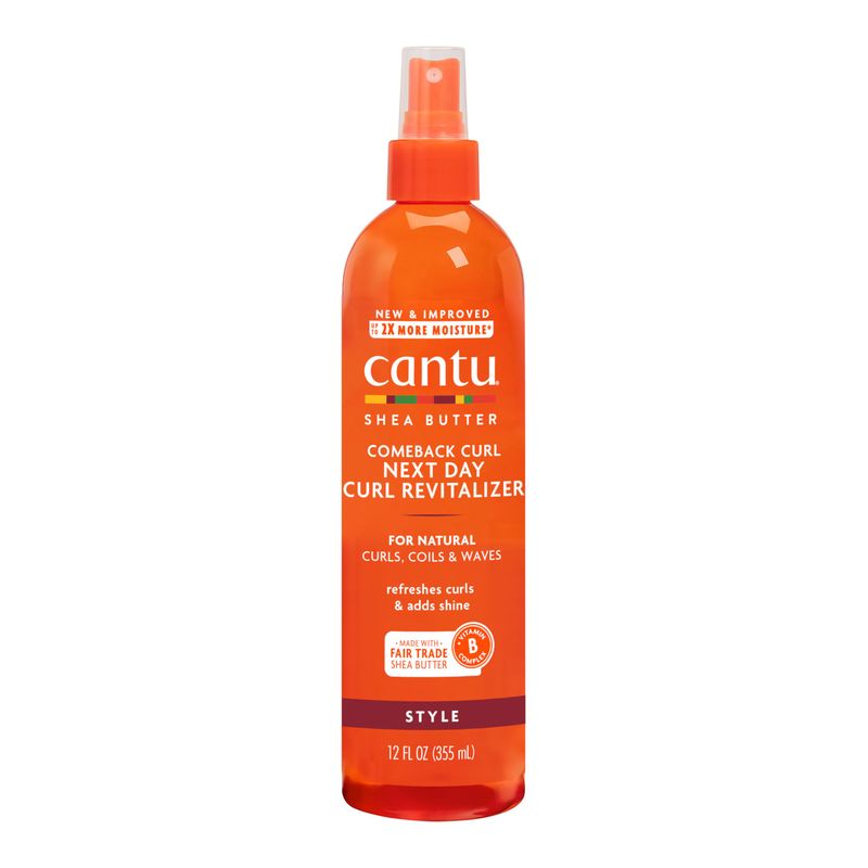 Cantu Comeback Curl Next Day Curl Revitalizer Mist with Shea Butter for Natural Hair, 12 fl oz (Packaging May Vary)