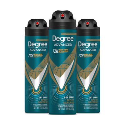 Degree Men Antiperspirant Deodorant Dry Spray Sport Defense 3 count Deodorant for Men 3.8 oz