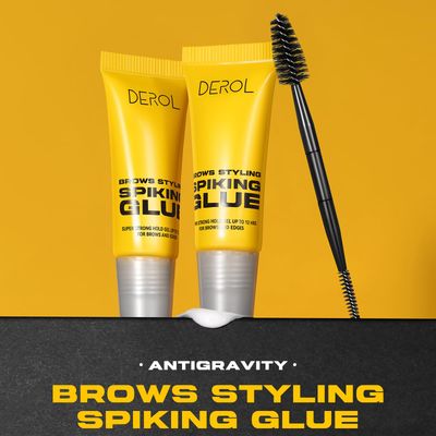 Erinde Brow Glue Eyebrow Gel, Lightweight Brow Gel, Brow Fix Gel for Long-Lasting Hold, 2 in1 Brow Gel &amp; Hair Edges Gel, Waterproof, Smudge-Resistant, Quick-Dry Brow Styling Wax, Clear, 2PCS