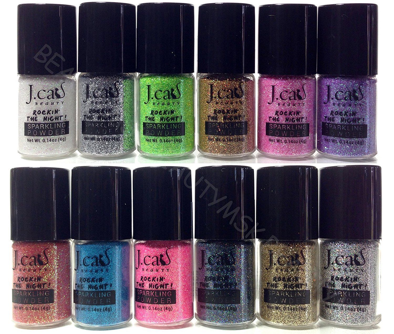 J.cat Beauty Mineral Base Loose Powder Sparklingglitter Eye Shadow Pigment 12 Colors