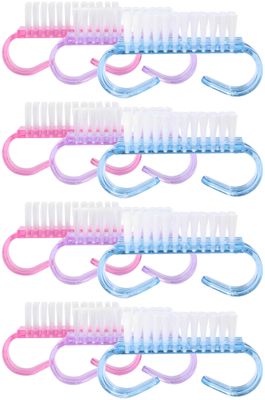 12-Pack Handle Grip Nail Brush(assorted color), Fingernail Scrub Cleaning Brushes for Toes and Nails Cleaner, Pedicure Brushes for Men and Women