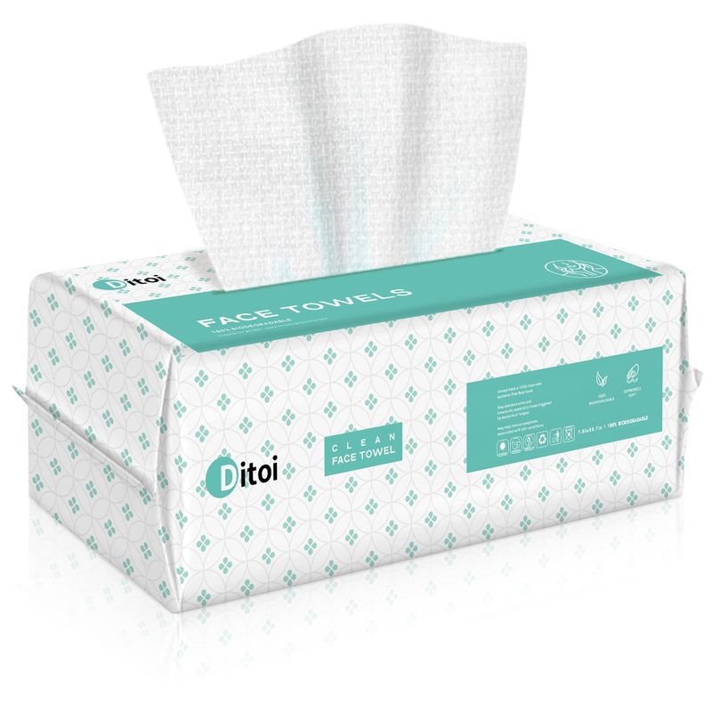 Ditoi Disposable Face Towel, Soft Face Towels,Thicker Facial Tissue for Skin Care, Makeup Remover Dry Wipes, Face Towelettes for Cleansing, 7.8&quot;8.7&quot;