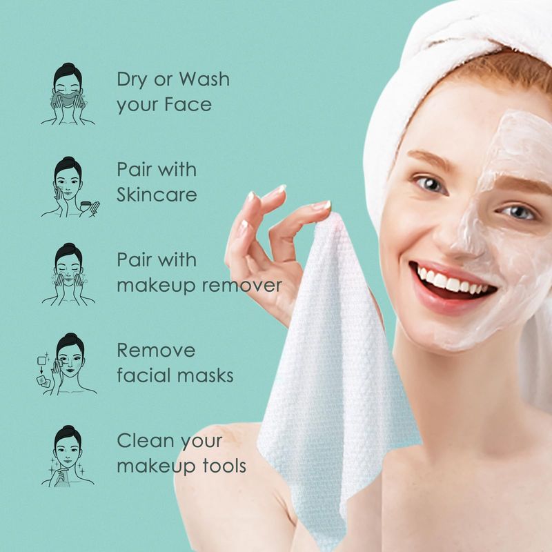 Ditoi Disposable Face Towel, Soft Face Towels,Thicker Facial Tissue for Skin Care, Makeup Remover Dry Wipes, Face Towelettes for Cleansing, 7.8"8.7"