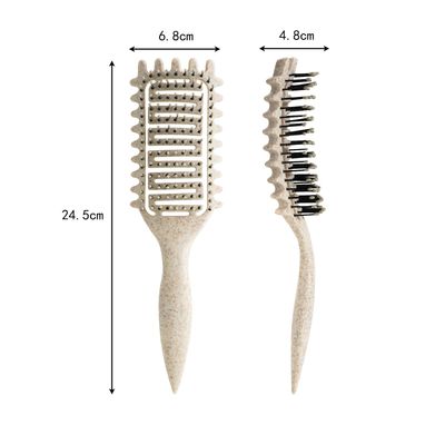 Curl Defining Brush,2024 Curly Hair Brush,Vented Hair Brush for Detangling, Shaping and Defining Curls For Women and Men Less Pulling (Beige)