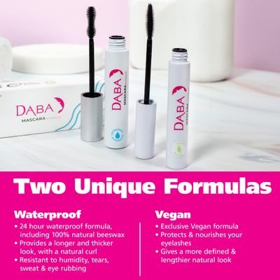 DABALASH Daba Duo - Waterproof Mascara &amp; Gentle Vegan Mascara - Length &amp; Volume for Lashes - Very Black - 0.45 oz &amp; 0.3 oz