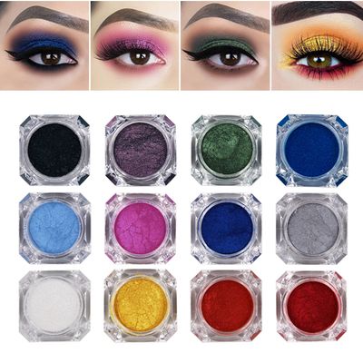 TWOMODE 12 Colors Eyeshadow Powder Pigment Shimmer Glitter Cream Pigment Eye Makeup