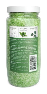 Village Naturals Therapy, Muscle Concentrated Mineral Bath Soak, Eucalyptus Mint Scent, 20 oz, Pack of 4