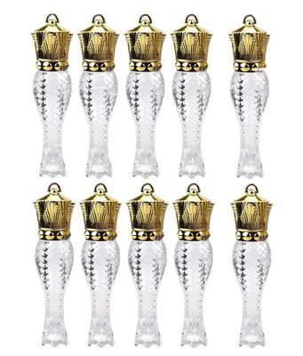 Healthcom 10 Pcs 5ml Mermaid Crown Clear Lip Gloss Tubes Vials Empty Refillable Lip Glaze Tubes DIY Cosmetic Container Lipstick Tube Bottle with Crown Wand Makeup Travel Lipgloss Bottle for Women Girl