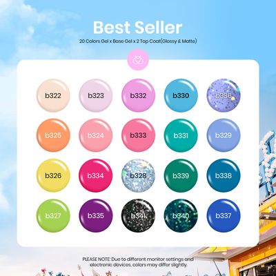Beetles 23Pcs Gel Nail Polish Set with Base Gel Top Coat Spring Bright Colors, 2025 Valentine Gel Polish Kit Blue Pink Purple Orange Green Glitter Soak Off Uv Led Nail Gel Trendy Rainbow Nail Art