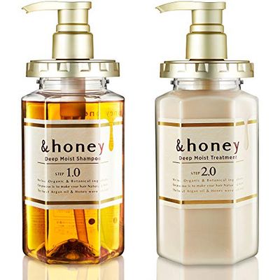 &amp;honey Shampoo &amp; Conditioner Set Organic Hair and Scalp Care for Intense Cleansing and Hydration - Moisture-Enhancing Wash and Protection - Ideal for Straight, Curly, Curl, Kinky, Frizzy, Treated, Col