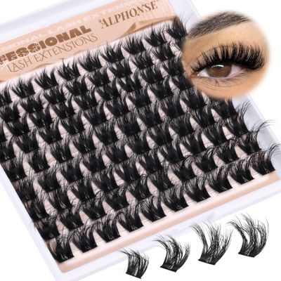 Fluffy Lash Clusters 5D Volume Lashes Clusters 10-16mm Cluster Eyelash Extensions Wispy DIY Individual Lashes Extension Soft False Eyelashes Clusters by ALPHONSE