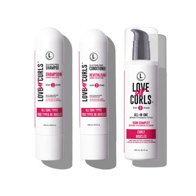 Love Ur Curls Shampoo &amp; Conditioner Set with All in One Curl Cream Styler for Curly Hair, 3 Step System to Repair and Moisturizing