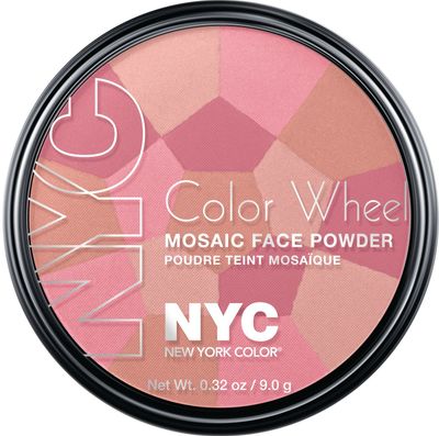 New York Color Wheel Mosaic Face Powder, Pink Cheek Glow, 0.32 Ounce