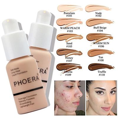 PHOERA Foundation,3 PCS Contour Stick Makeup Kit, Shades with Highlighter Stick, Blush Stick and Bronzer Contour Stick for Sculpt the Cheeks (102Fair-Light ContourNude#03,#09,#12)