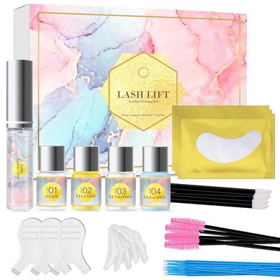 IKIMI Lash Lift Kit Professional - Eyelash Perm Set - Natural Lash Curling &amp; Lifting - Salon &amp; Home Use (Pack of 1)