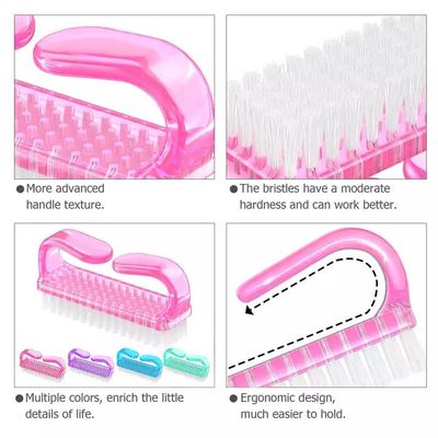 4 Pcs Nail Brush for daily Use - 4 Different Kinds of Fingernail brush with Plastic Handle Nail brush for cleaning Fingernails - Easy to use Nail Scrub brush - Nail Cleaner Nail brushes for Hands Feet