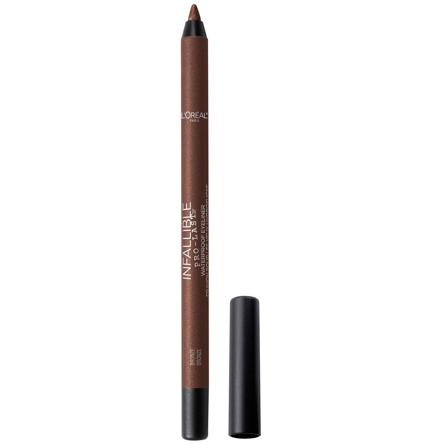 L&#39;Oreal Paris Makeup Infallible Pro-Last Pencil Eyeliner, Waterproof and Smudge-Resistant, Glides on Easily to Create any Look, Bronze, 0.042 oz.