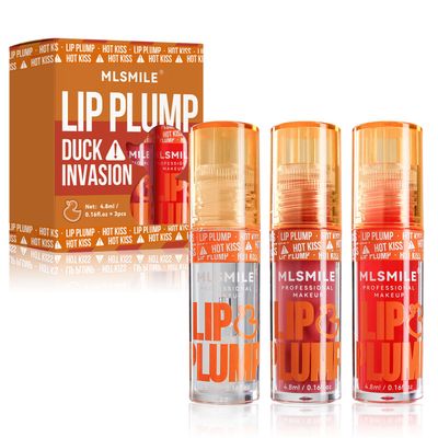 MLSMILE 3 Colors Duck Lip Plumper Gloss,High Pigment Plumping Lip Gloss,Hydrating Lip Glow Oil, Lip Balm for women, Vegan Lip Makeup,Lip Stick Set for Women.Lip Care Oil Set.(Set A)