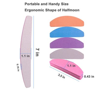 Nail File and Buffer (10 Pcs), Buffer Block Nail Files Double Sided 100180 Grit for Acrylic and Natural Nails, fingernail Emery Board Buffing Blocks Manicure Set Nail Care kit Tool Halfmoon Arc