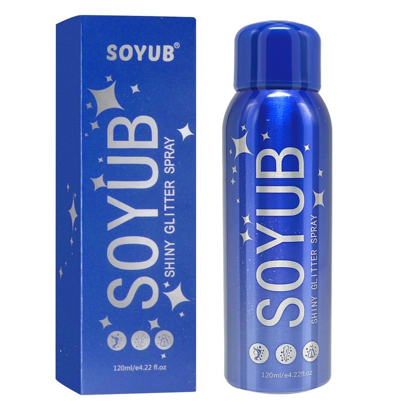120ml Body Glitter Spray, Glitter Spray for Hair, Body and Clothes, Long-Lasting Body Shimmer Spray Suitable for Stage, Festival Rave and Makeup Prom 4.22 Fl Oz