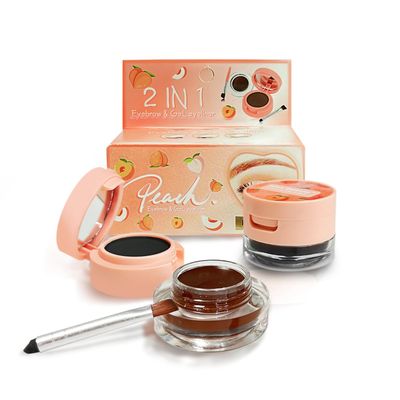 JOSURBEAUTY Dual Head Eyebrow and Eyeliner 1 IN 2 with Waterproof Pomade - Brow Gel and Eyeliner Pen with Dual Brush