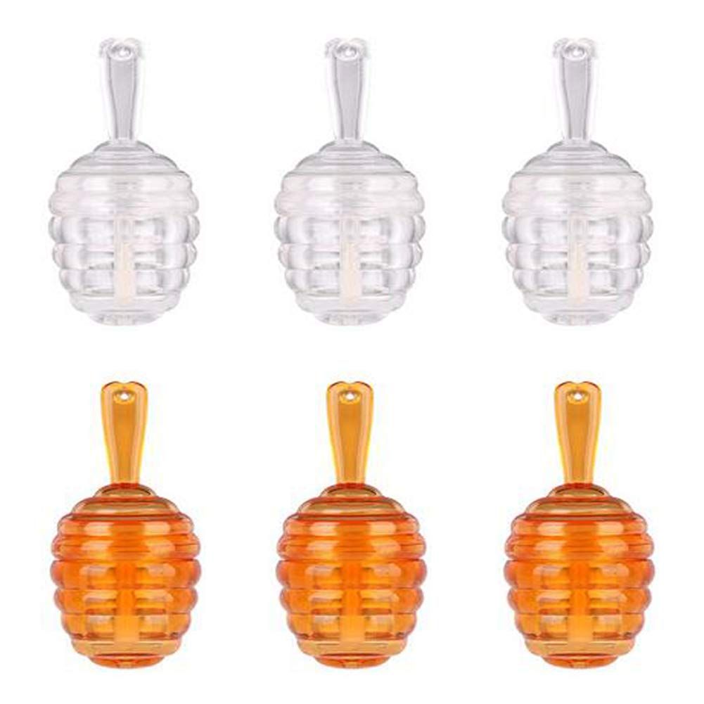 lasenersm 6 Pieces Empty Lip Gloss Tubes Reusable Lip Gloss Containers Honey Pots Shaped Lips Gloss Tube 9 ml Empty Refillable Lips Gloss Bottles DIY Cosmetics Lipstick Containers(Clear, Brown)