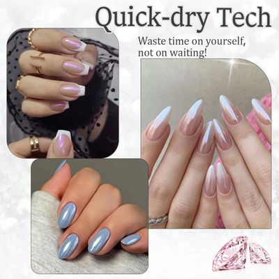 AZUREBEAUTY Vegan Glitter Pearl Nail Polish,Shine White Quick Dry, Natural Lustrous Enamel for DIY Manicure &amp; Pedicure