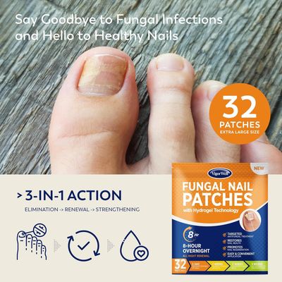Toenail Fungus Treatment Extra Strength - Nail Fungus Treatment For Toenail Toe Nail Fungus Treatment Extra Strength - Nighttime Fungal Nail Patches &amp; Fungus Nail Treatment Liquid Set (32patches15ml)