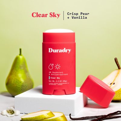 Duradry Antiperspirant Deodorant for Women and Men - Anti Sweat Maximum Strength Deodorant, Excessive Sweat Protection for Armpits, Naturally Neutralize Odor - Clear Sky, 2.3 Oz