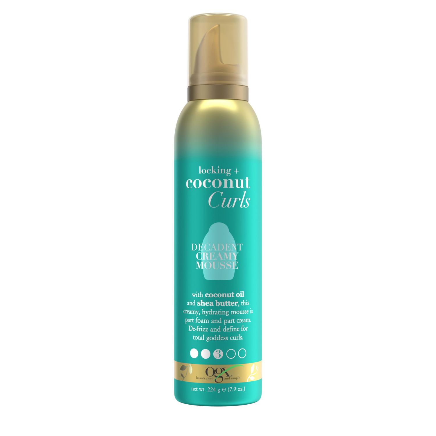 OGX Locking  Coconut Curls Decadent Creamy Mousse, 7.9 Ounce