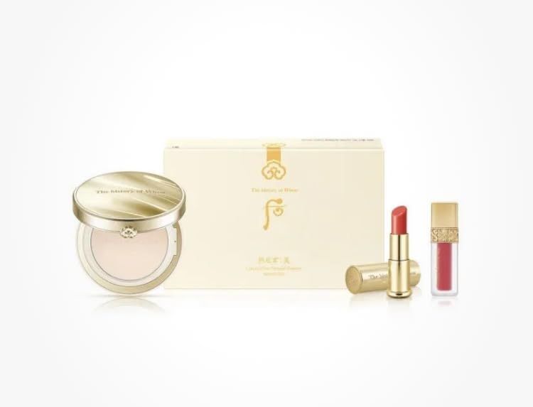 The History of Whoo Gongjinhyang Mi Luxury Glow Pressed Powder No. 21 Korea Beauty Set