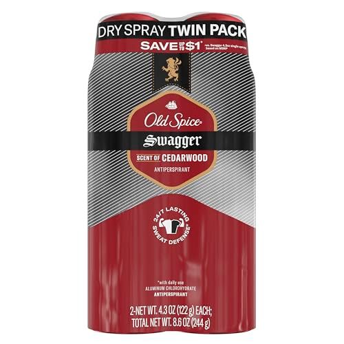 Old Spice Men&#39;s Antipespirant &amp; Deodorant Invisible Dry Spray Swagger, 4.3oz (Pack of 2)