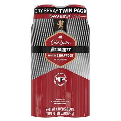 Old Spice Men&#39;s Antipespirant &amp; Deodorant Invisible Dry Spray Swagger, 4.3oz (Pack of 2)