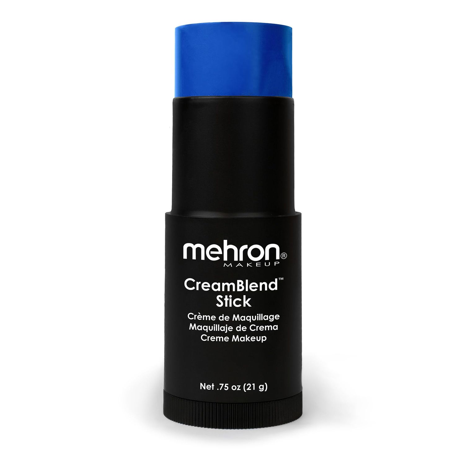 Mehron Makeup CreamBlend Stick | Face Paint, Body Paint, &amp; Foundation Cream Makeup | Body Paint Stick Perfect for Halloween Makeup .75 oz (21 g) (Blue)