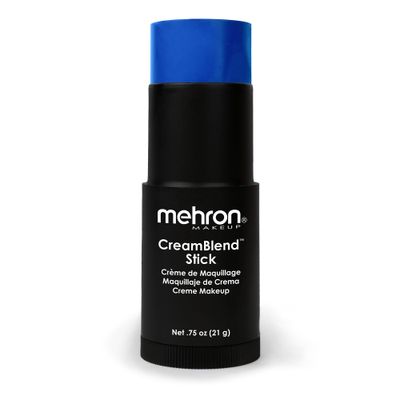 Mehron Makeup CreamBlend Stick | Face Paint, Body Paint, &amp; Foundation Cream Makeup | Body Paint Stick Perfect for Halloween Makeup .75 oz (21 g) (Blue)