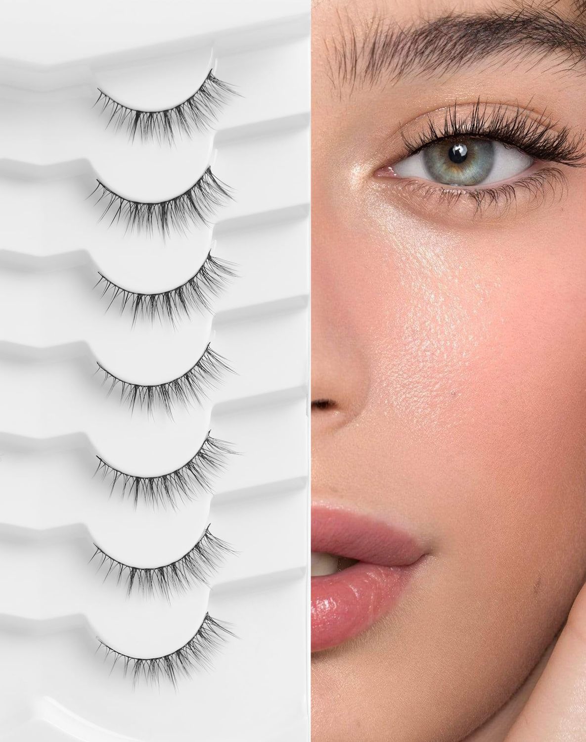 Natural Lashes Natural Eyelashes Short Eyelashes Natural Look False Eyelashes Wispy Eye Lashes 10mm Small Lashes Fake Lashes K50