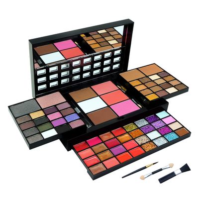 Makeup Kit For Women Full Kit - 74 colors makeup sets - 36 Eyeshadow, 28 Lip Gloss, 3 Contour Powder, 3 Brushes, 3 Blusher, 4 Concealer, 1 Mirror, three-dimensional pull type Combination Palette