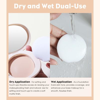 UCANBE 2-in-1 Pressed Face Powder & Foundation Makeup, Matte Oil Control Flawless Setting Powder, Korean Makeup,Waterproof Long Lasting Finishing Powder (Natural)