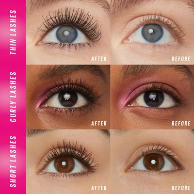 Maybelline Lash Sensational Firework Washable Mascara, Lengthening &amp; Volumizing Mascara for up to 24HR wear, Blackest Black, 1 Count