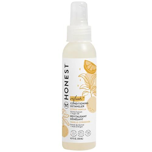 The Honest Company Conditioning Hair Detangler | Leave-in Conditioner  Fortifying Spray | Tear-free, Cruelty-Free, Hypoallergenic | Citrus Vanilla Refresh, 4 fl oz