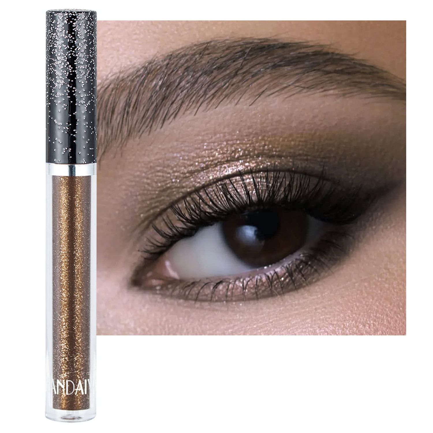 DekRion Glitter Eyeshadows, Liquid Eyeshadows, Long-lasting Liquid Glitter Eyeshadows, Shimmer-Eyeshadows, Metals-Gloss-Sparkling Silver, Gold High-pigmented Colorful Glitter Eye Shadows(11#)