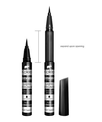 Kokie Retractable Liquid Eyeliner, Pointed Felt Tip, Waterproof &amp; Smudge Free, Long-lasting, Vegan, Cruelty-Free