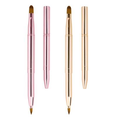 Unaone 2 Pack Lip Brush for Lipstick, Retractable Lip Brushes, Dual-ended Makeup Brush for Lipstick Lip Gloss, Include Lid