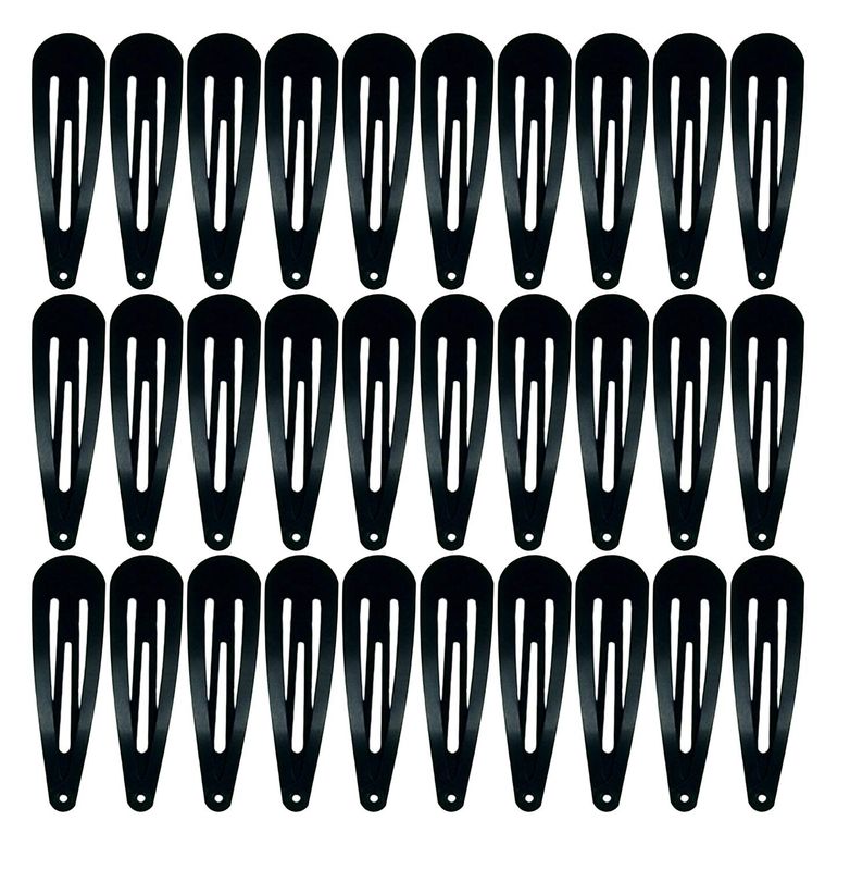 30,60 Pack Black 2 Inch Women Metal Snap Hair Clips Accessories No Slip Hair Barrettes Girls Women Hair Accessories (Black 30PCS)