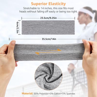 DiyJibb Headbands for Women Non Slip - 7PCS Fashion Sports Hair Bands for Women's Hair, Soft Cotton Cloth Stretchy Headbands for Women for Workout Yoga Running
