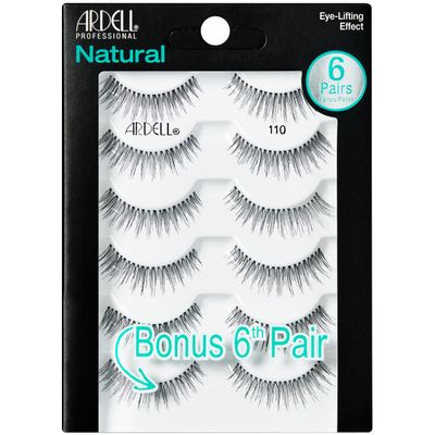 Ardell False Eyelashes, Natural 110, 5 pair  bonus pair Multipack for Eye-Lifting Effect