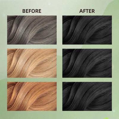 COSMTEK Black Hair Dye Shampoo, Semi-Permanent Hair Color Shampoo for Women and Men, Herbal Ingredients and No Ammonia, 3 in 1-100% Grey Coverage(14 Fl oz)