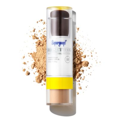 Supergoop! (Re) setting 100% Mineral Powder, Medium - 0.15 oz - Makeup Setting Powder  Broad Spectrum SPF 35 PA Sunscreen - With Ceramides, Olive Glycerides &amp; Coated Silica Spheres