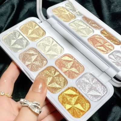 evpct 8 Colors Highlighter Makeup Palette for Face Highlighters &amp; Luminizers iluminadores de maquillaje profesional Gold Cheek Diamond Shimmer Stick Glitter Contour Bronzer and Highlighter Palette